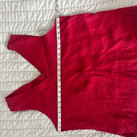FLAX 100% Line Tank Top V Neck Size Large - Picture 6 of 6